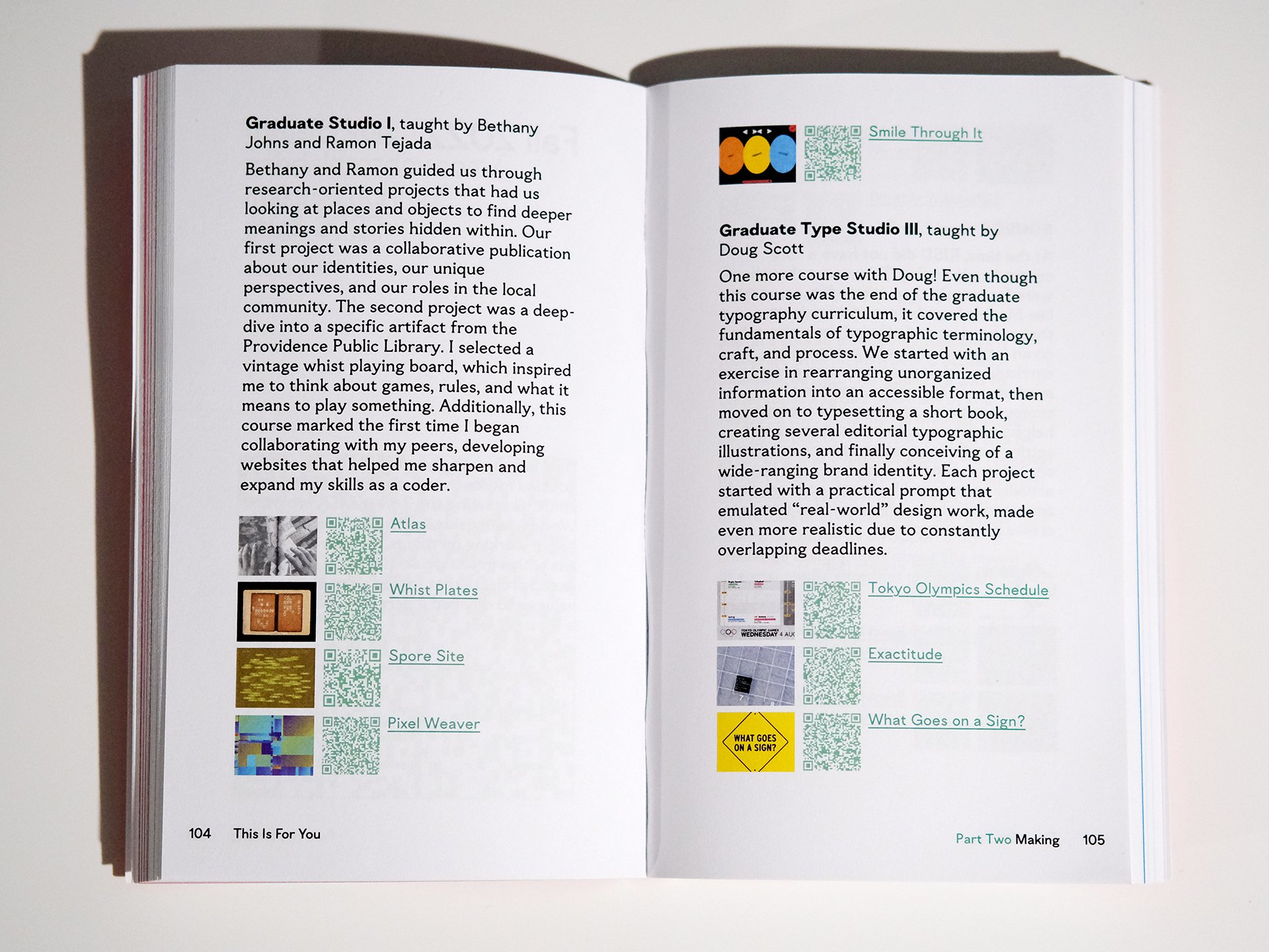 Sample of the “Making” section.